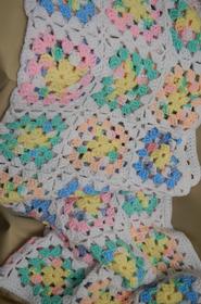 Pastel Granny Square Crochet Afghan 185//280